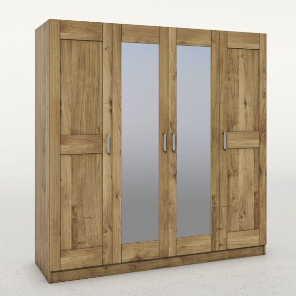 Kleiderschrank Tambach 4-trg Wildeiche teilmassiv
