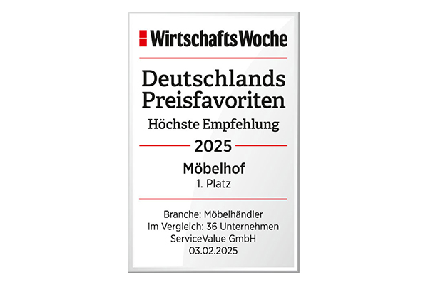Möbelhof ist Preisfaovorit 2025