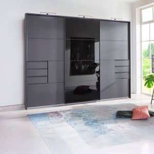 Schwebetürenschrank Sandau schwarz