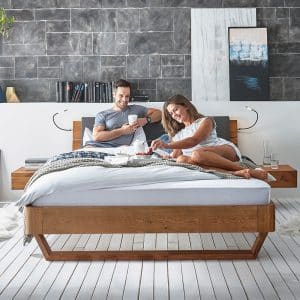 Doppelbett Wildeiche natur