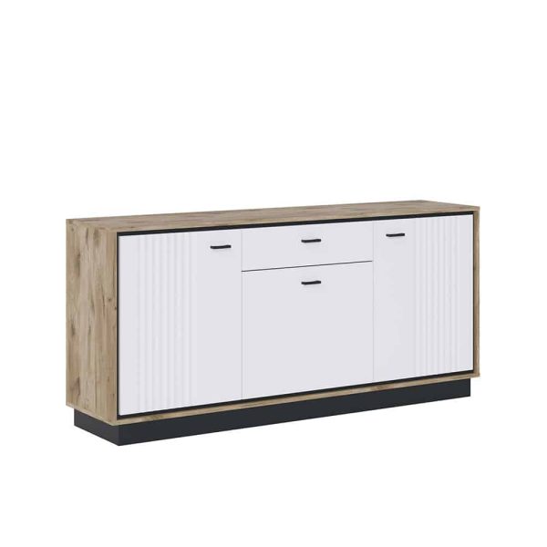 Sideboard Windor Viking Eiche perlschwarz Dekor