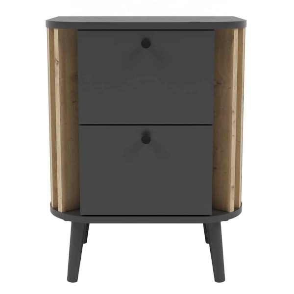 Nachtkommode Purin grau Nachbildung