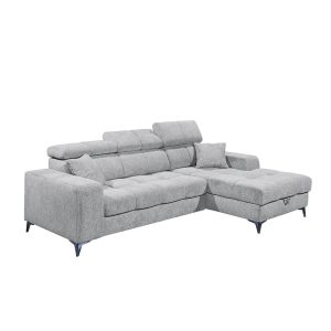 Polstergarnitur Salvina Stoff Glow 15 light grey Breite 282 cm