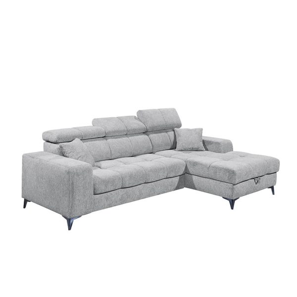 Polstergarnitur Salvina Stoff Glow 15 light grey Breite 282 cm