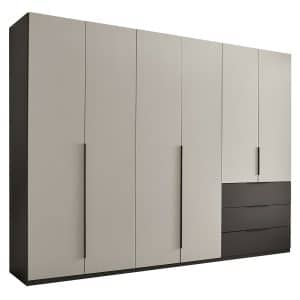 Drehtürenschrank Nuran grau