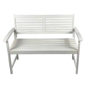 Gartenbank Akazienholz weiß