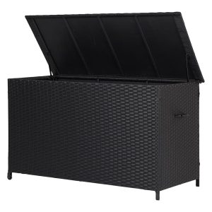Kissenbox Rattan schwarz