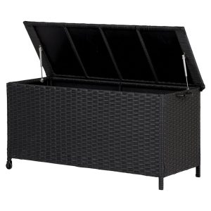 Kissenbox Rattan schwarz