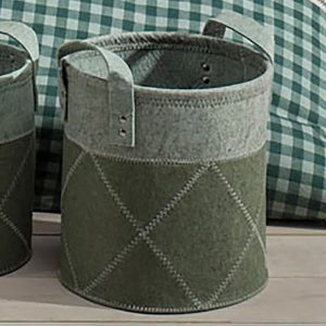 Filzkorb Griff Grün